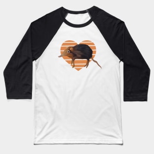 Cute Elephant Shrew Orange Heart Baseball T-Shirt